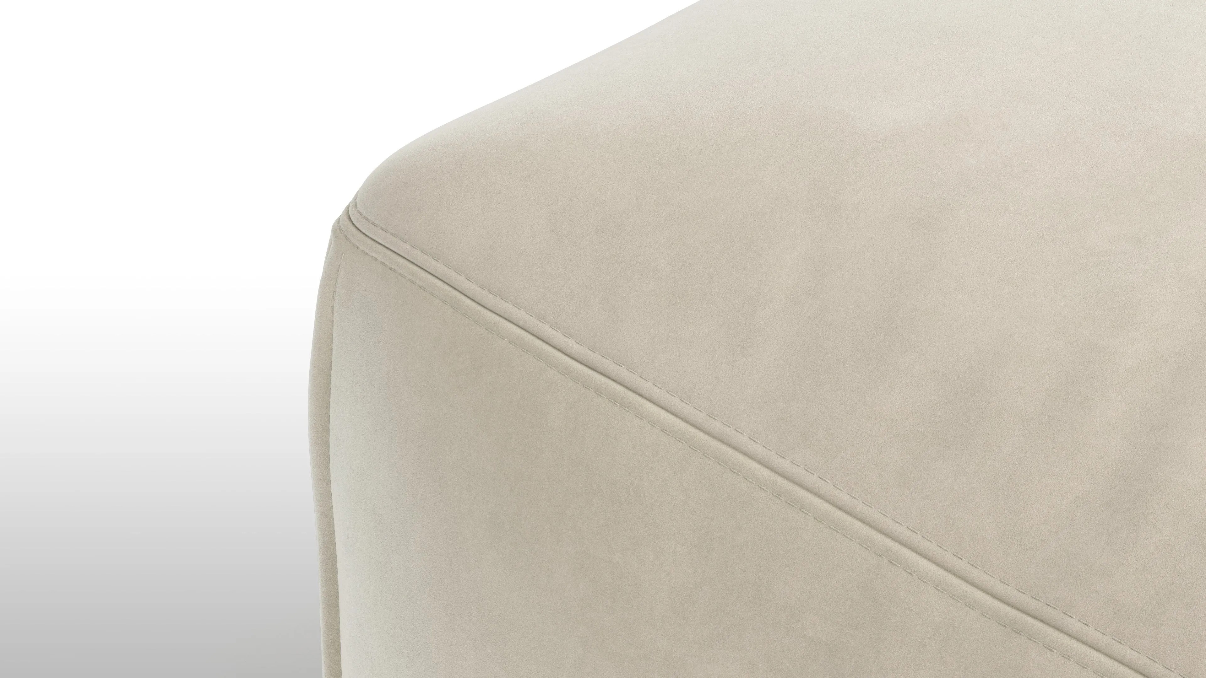 Le Mura - Le Mura Sectional Module, Right Arm, Eggshell Vegan Suede