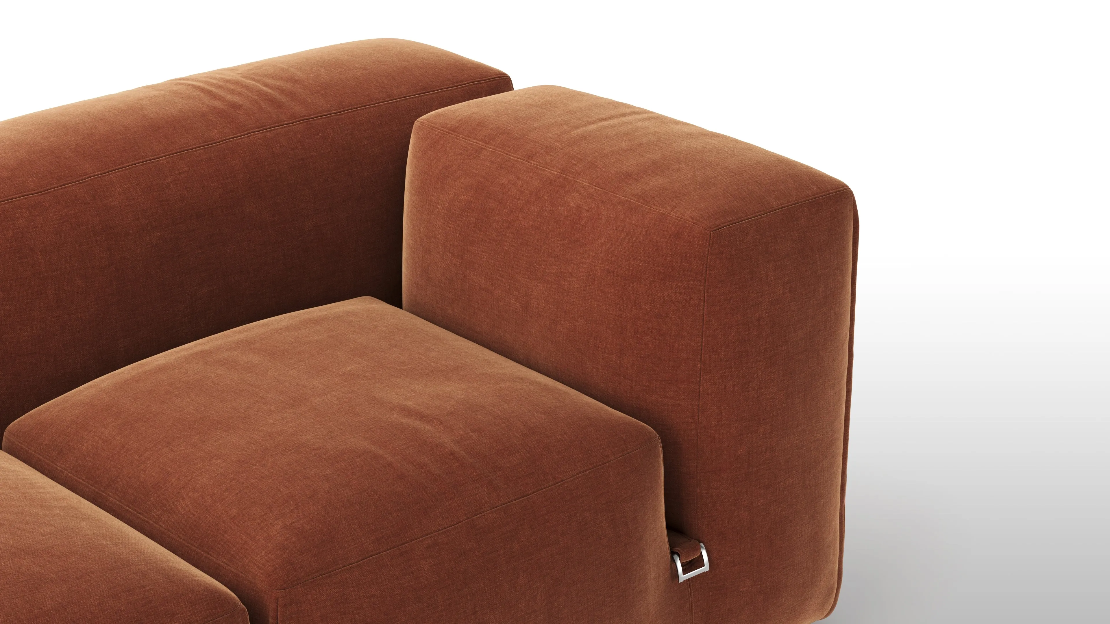 Le Mura - Le Mura Sectional Sofa, Left Corner, Rust Chenille
