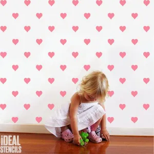 Love Heart Repeat Pattern Stencil