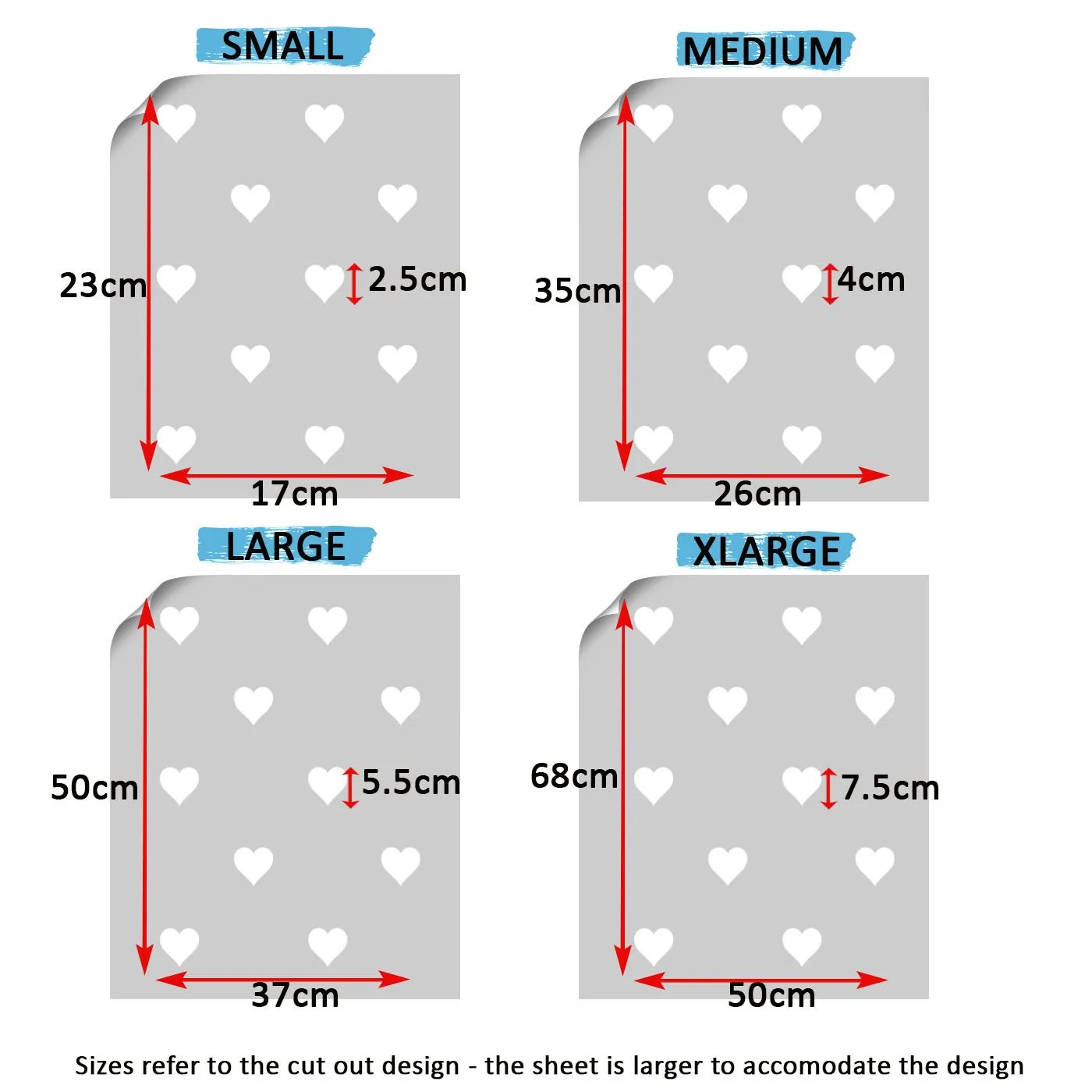 Love Heart Repeat Pattern Stencil