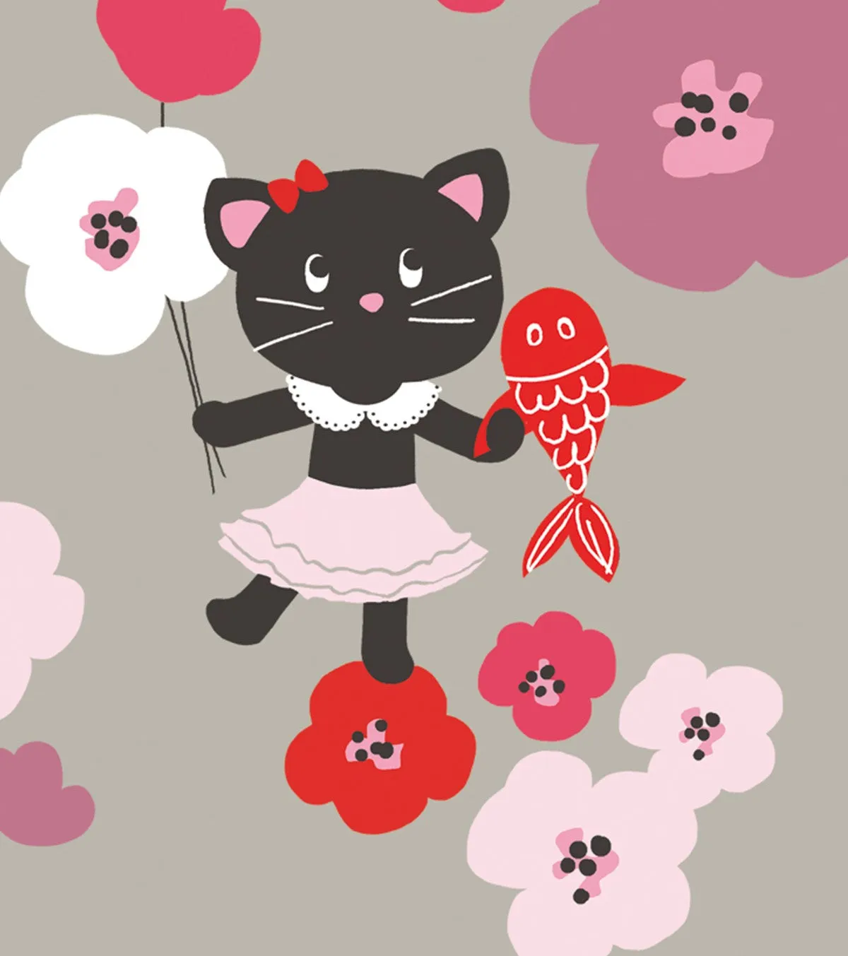 Milly & Flore - Children's Poster - Kitten And Flowers