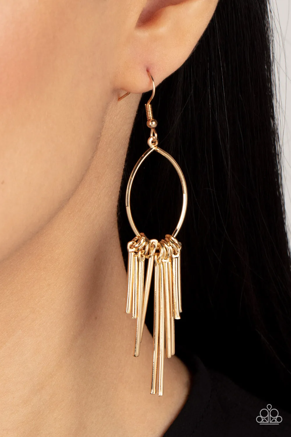 Mood Swing - Gold Paparazzi Earrings