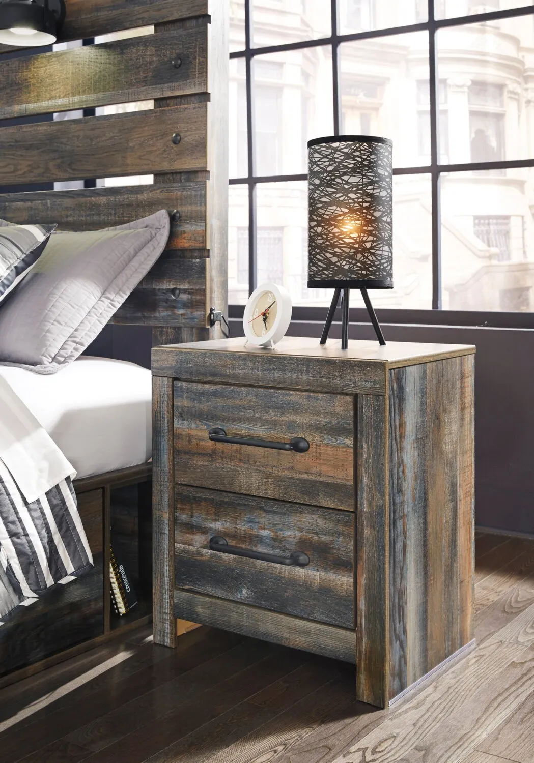 Naylon 6-Piece Full Bedroom Set with Side Storage - Brown