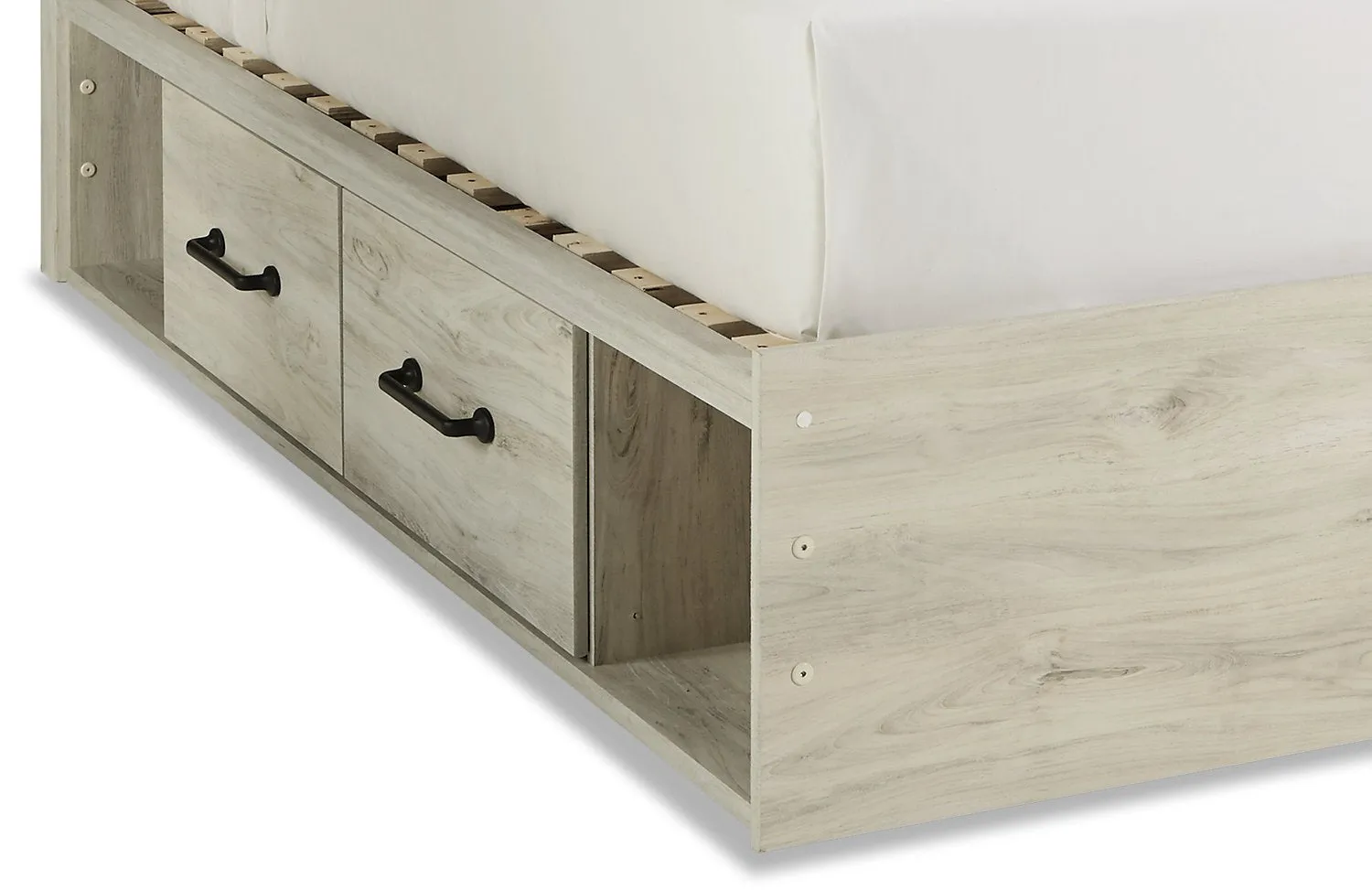 Naylon 6-Piece King Bedroom Set with Side Storage - White