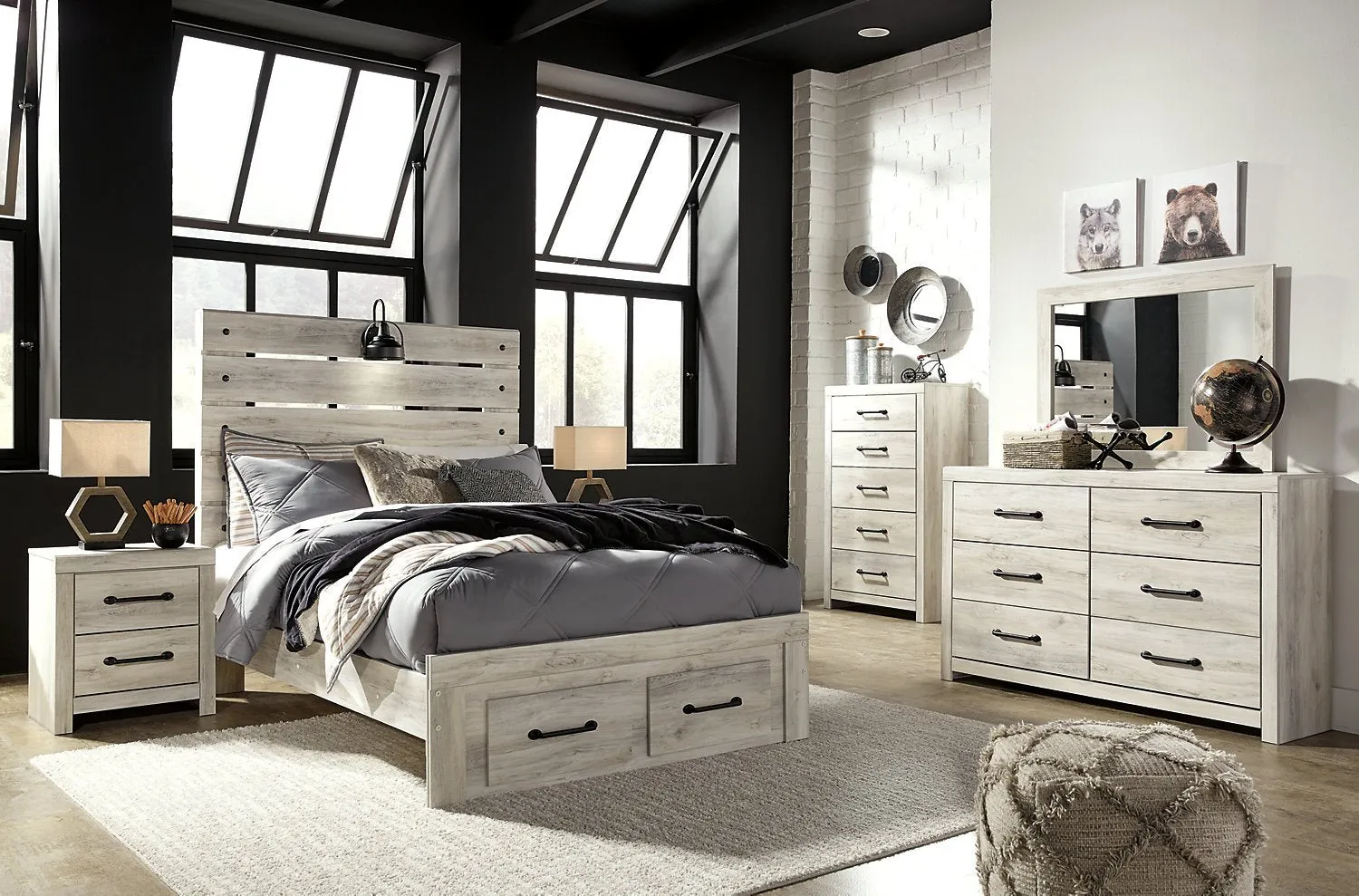 Naylon Full Storage Bed - White
