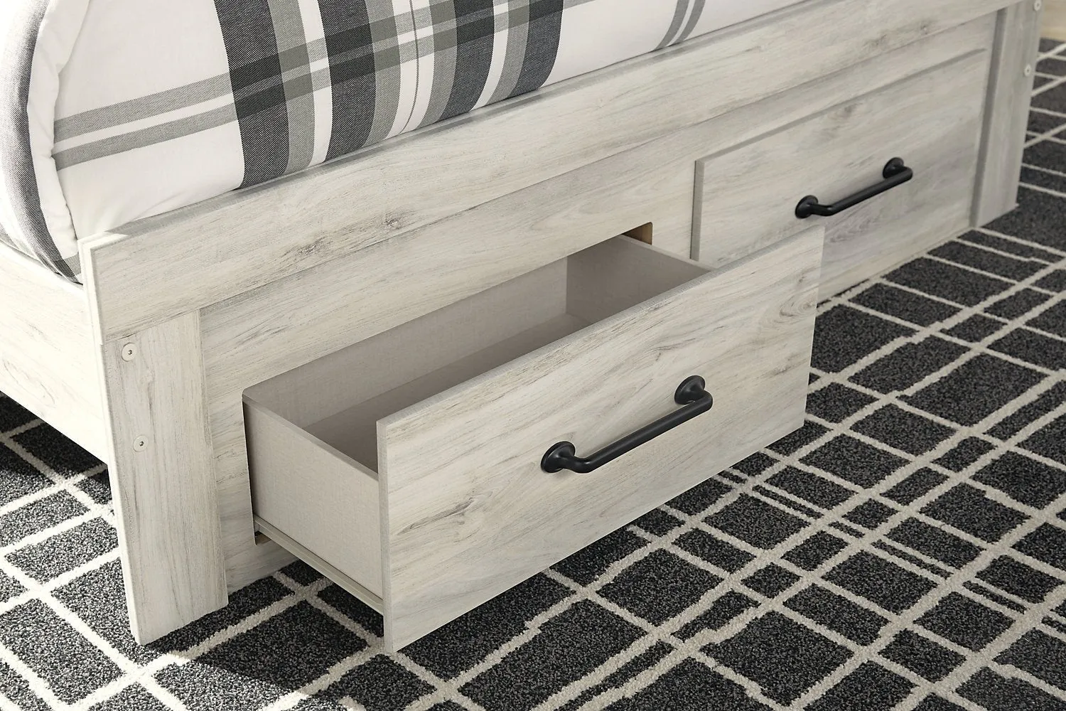 Naylon Full Storage Bed - White