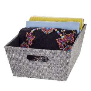 Open Bin Large - Herringbone Black  (Wholesale)