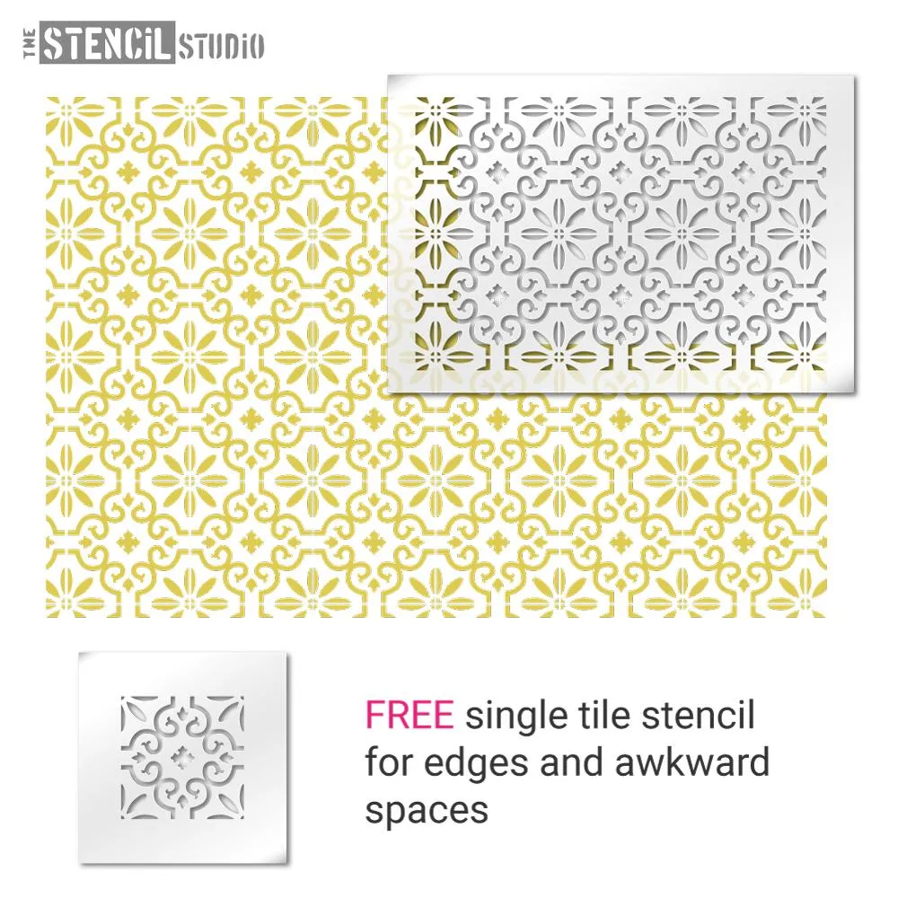 Rissington Tile Repeat Stencil