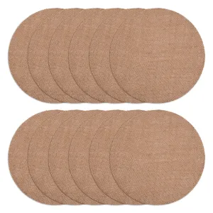 Rustic Burlap Round Placemats - 12" Diameter Burlap Circle Rustic Table Decorations (Set of 12) - Rustic Farmhouse Table Setting for Weddings, Dining & Event Decor