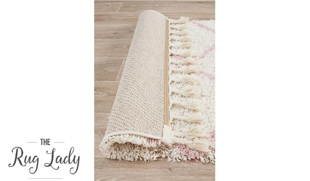 Saffia Pink Diamonds Plush Boho Hallway Runner