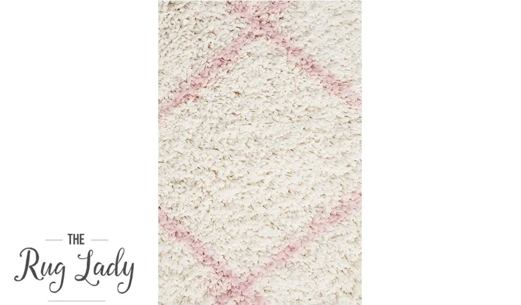 Saffia Pink Diamonds Plush Boho Hallway Runner