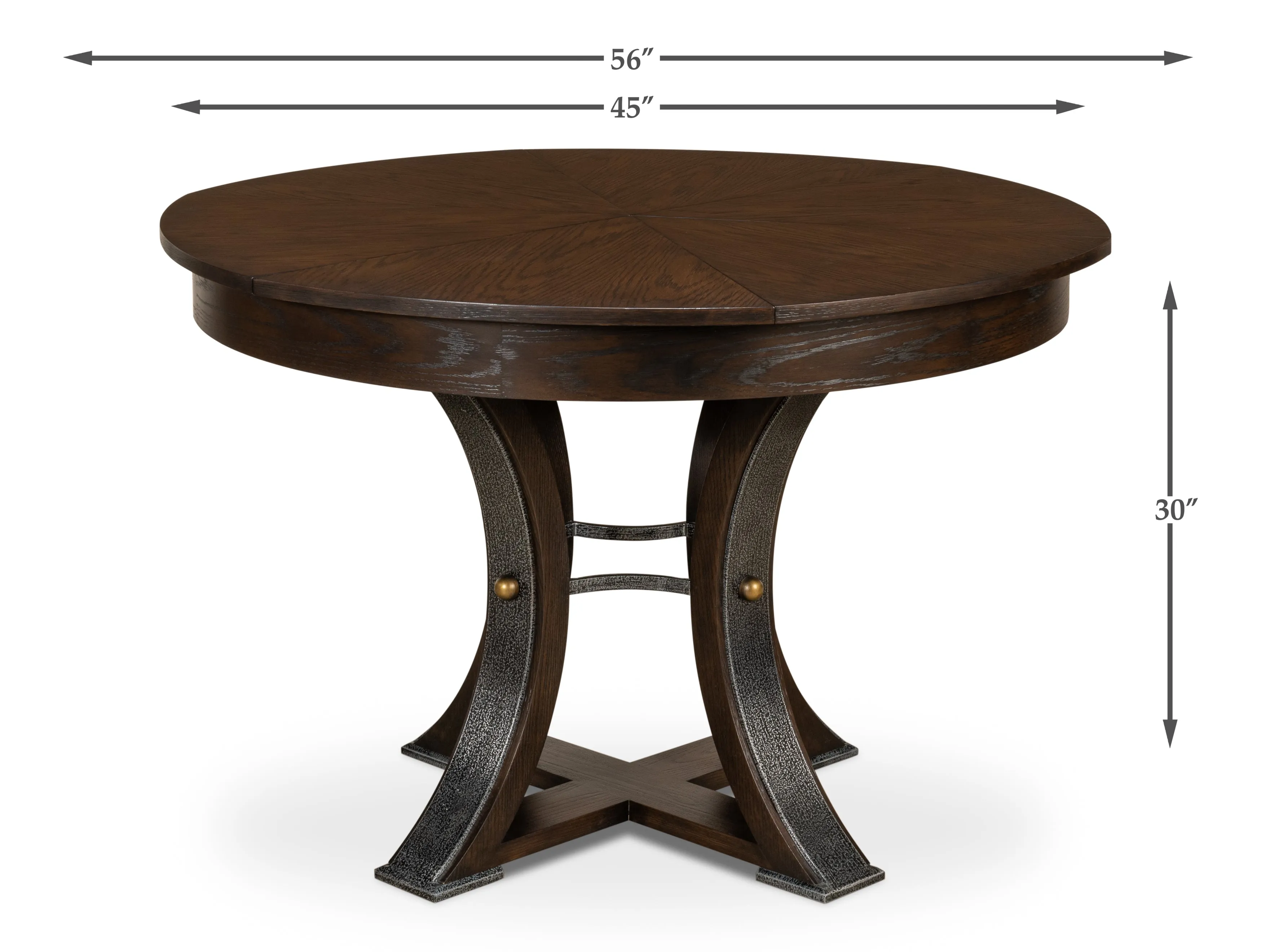 Sarreid - Tower Jupe Dining Table Sm Burnt Brown - Brown - Transitional