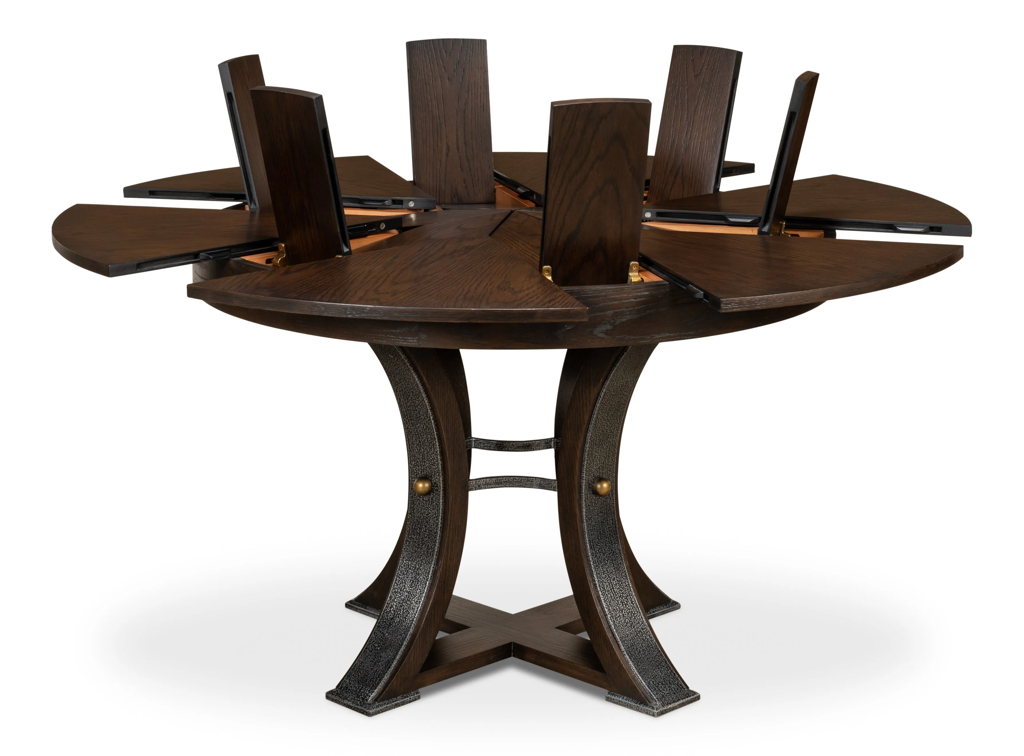 Sarreid - Tower Jupe Dining Table Sm Burnt Brown - Brown - Transitional