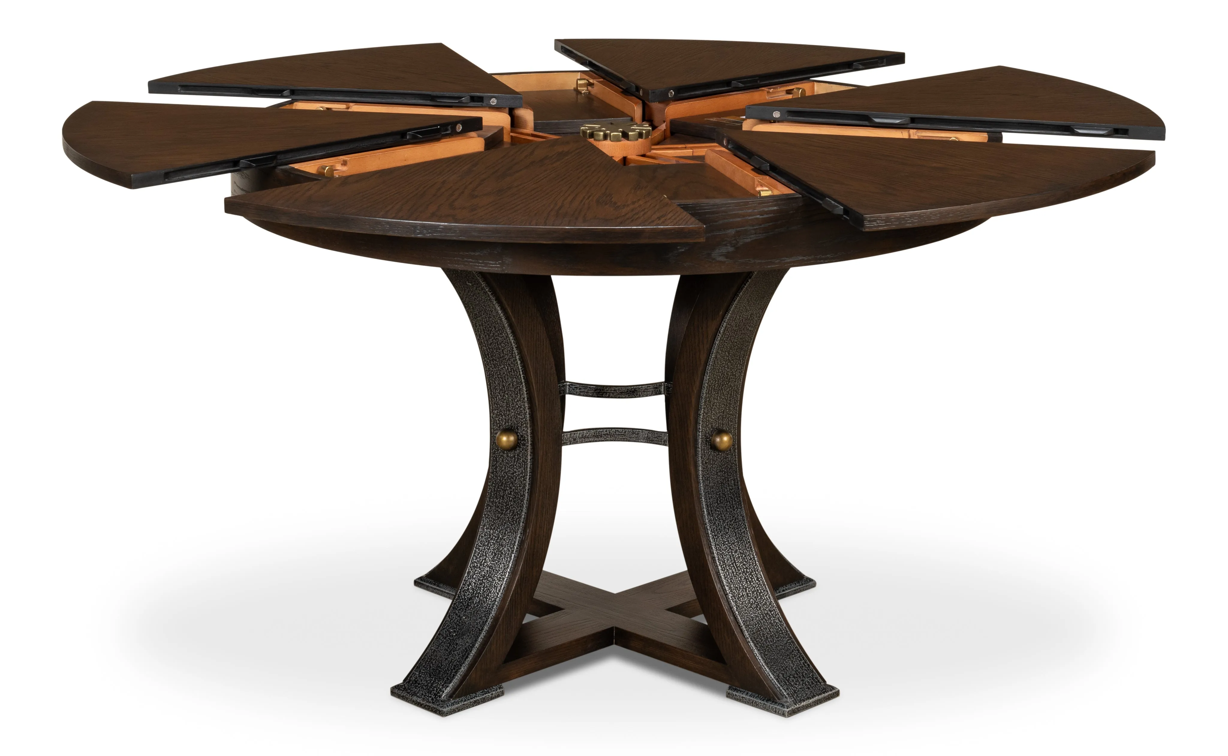 Sarreid - Tower Jupe Dining Table Sm Burnt Brown - Brown - Transitional