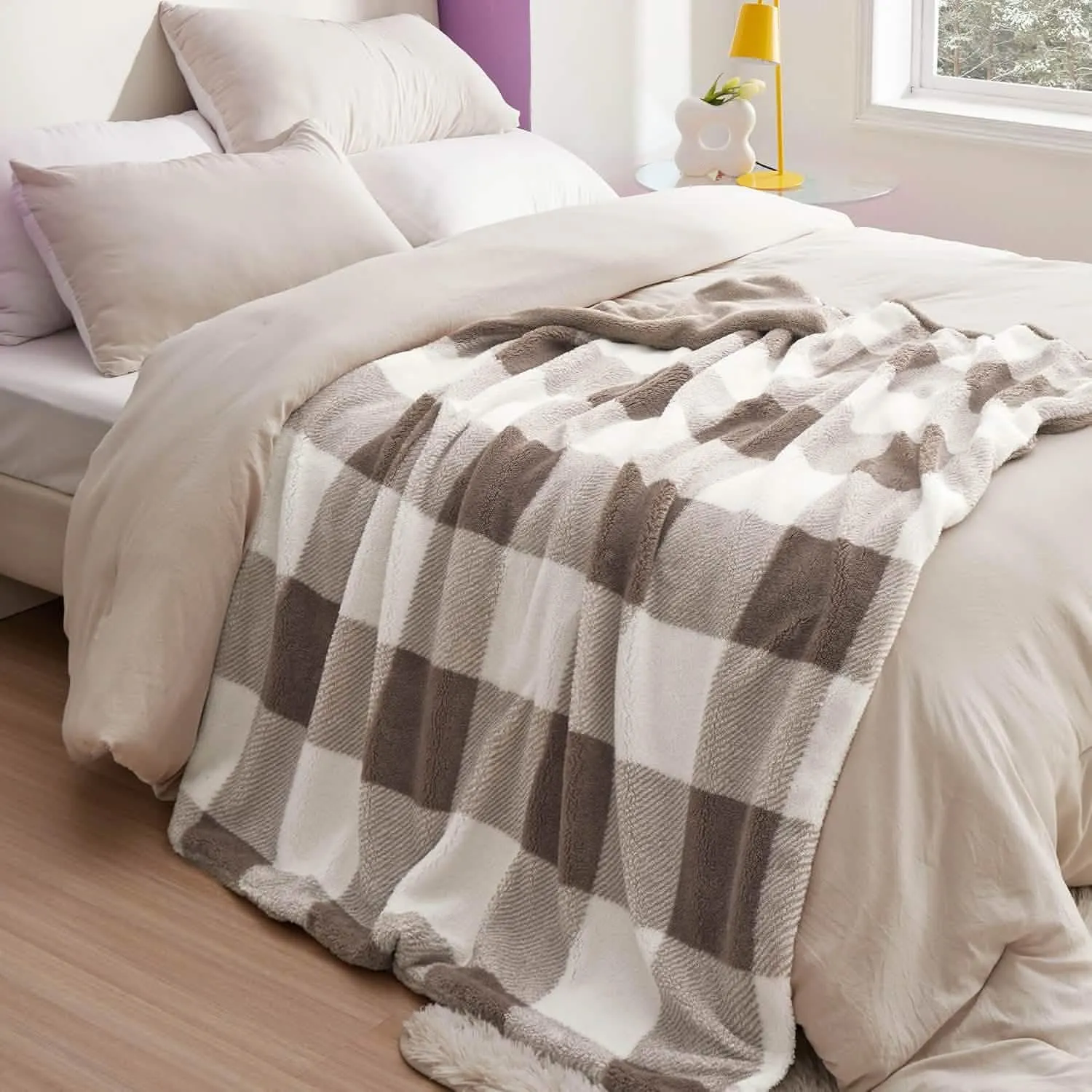 Sherpa Printed Throw Blanket