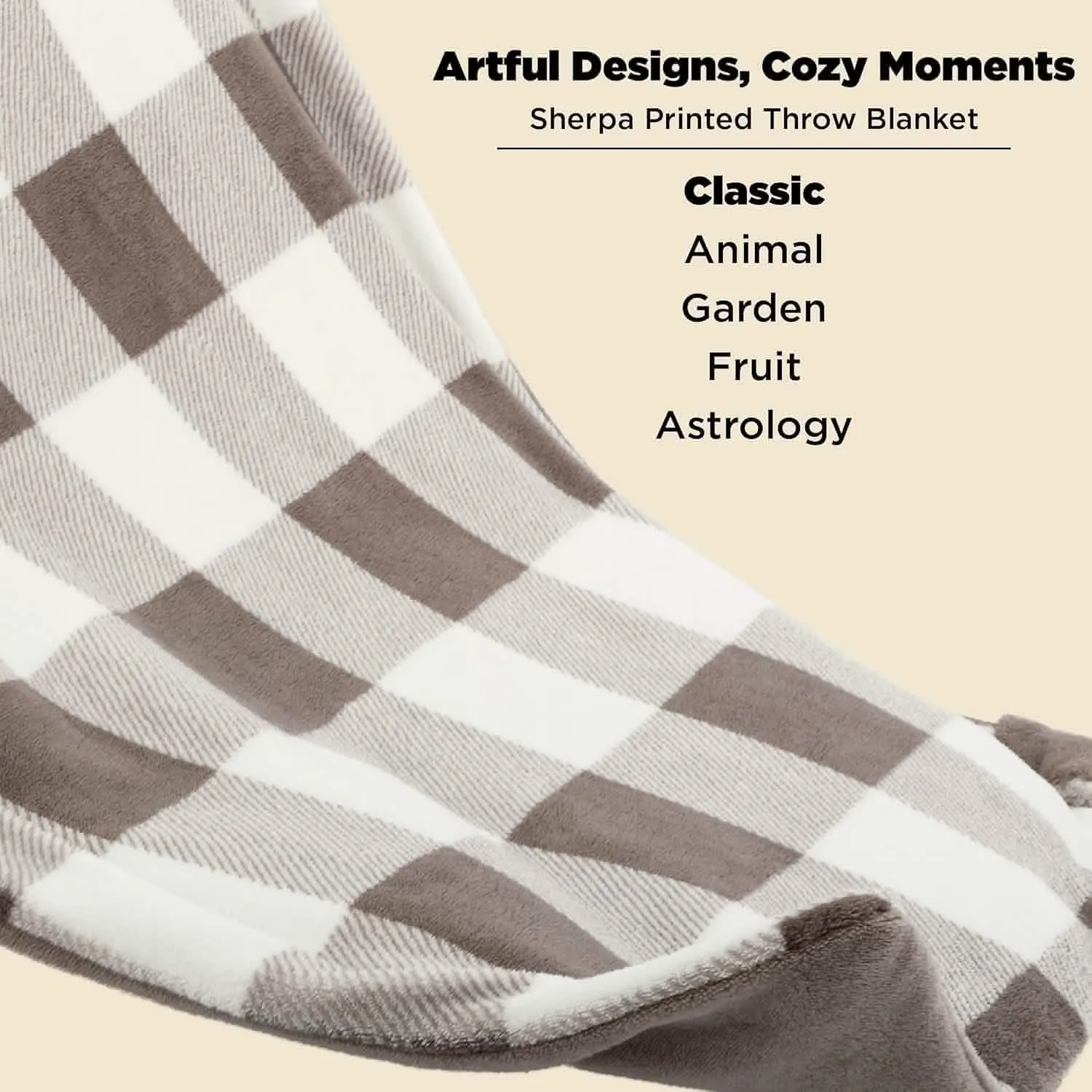 Sherpa Printed Throw Blanket