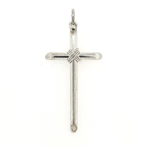 SS Solid Round Tube Cross Pendant