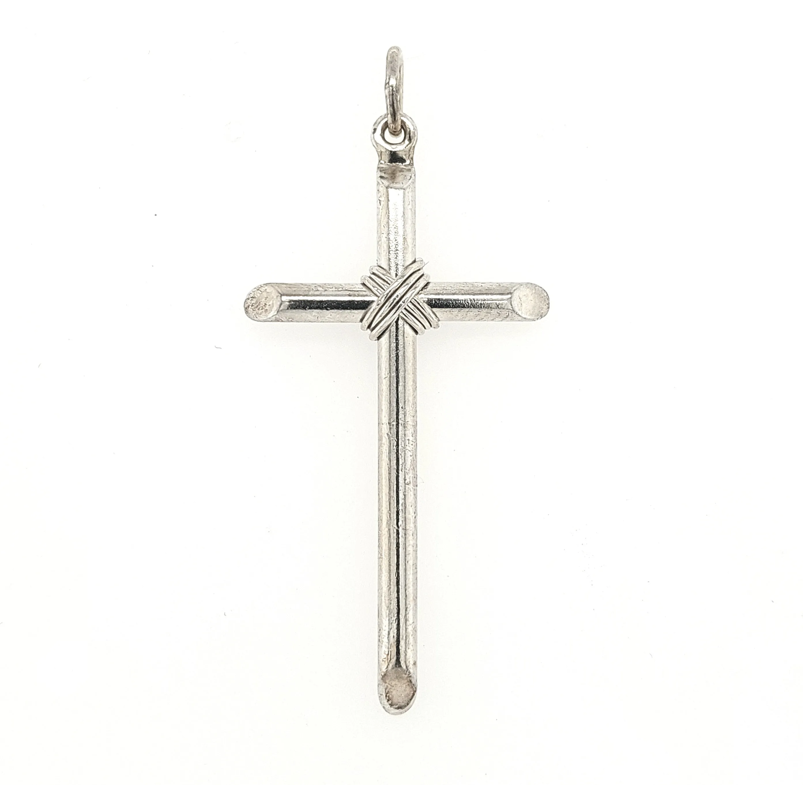 SS Solid Round Tube Cross Pendant
