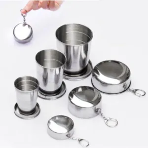 Stainless Steel Folding Telescopic Cup Food Grade Stainless Steel Environmental Cup Travel Supplies Outdoor Sports Portable Cup LI-000013