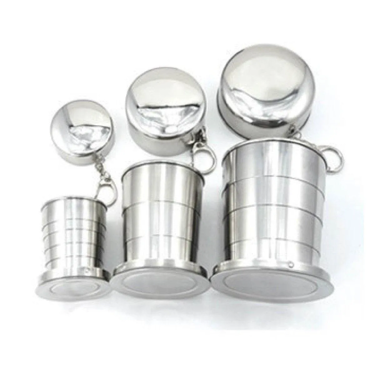 Stainless Steel Folding Telescopic Cup Food Grade Stainless Steel Environmental Cup Travel Supplies Outdoor Sports Portable Cup LI-000013