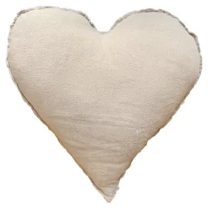 Sugarboo Designs Heart Shaped Linen Pillow with Frayed Edges