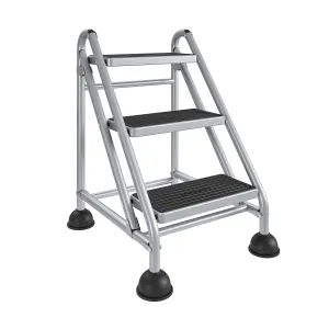Three-Step Commercial Rolling Step Ladder