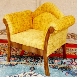 Traditional yellow upholstered single Seater Sofa