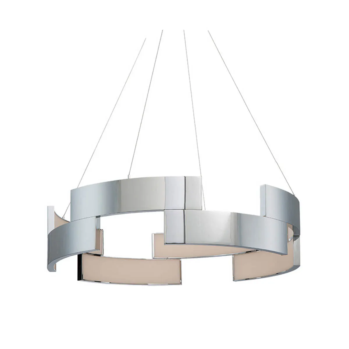 Trap 38 in. LED Pendant Light Chrome Finish