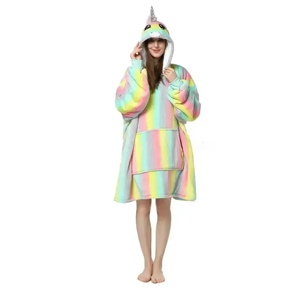 Unicorn Family Onesies Hoodie Blanket Set