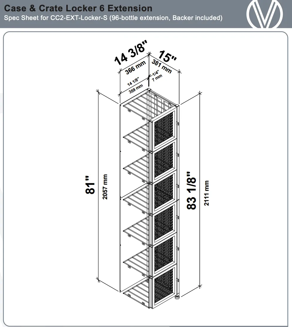 Wine Case & Crate Locker 6 (Freestanding Wine Bottle Lockers) 96-384 Bottles