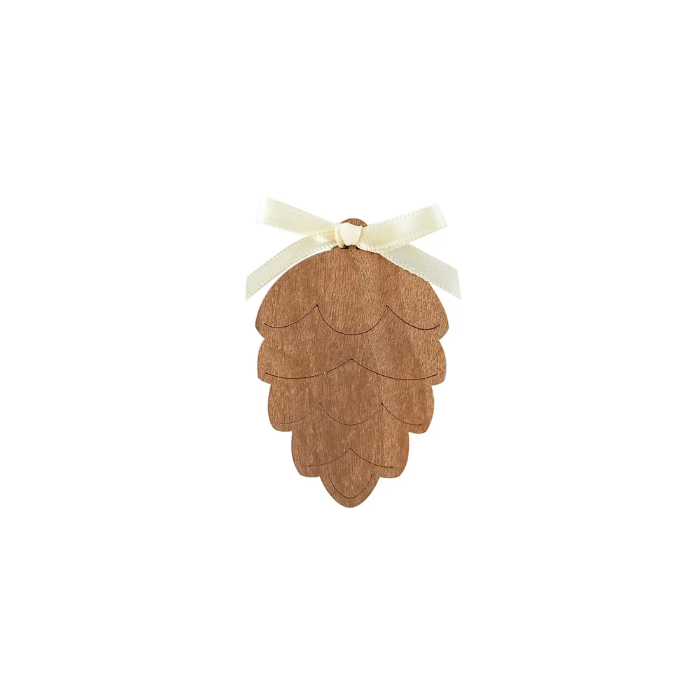 Wooden Pinecone Napkin Tags