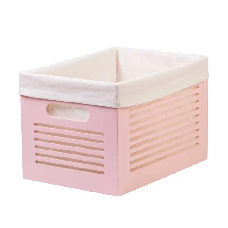 Wooden Pink Storage Bins - Medium  (Wholesale)