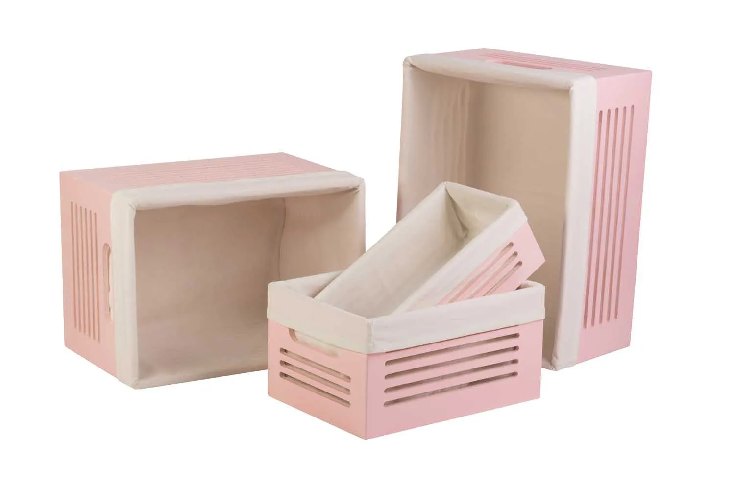 Wooden Pink Storage Bins - Medium  (Wholesale)