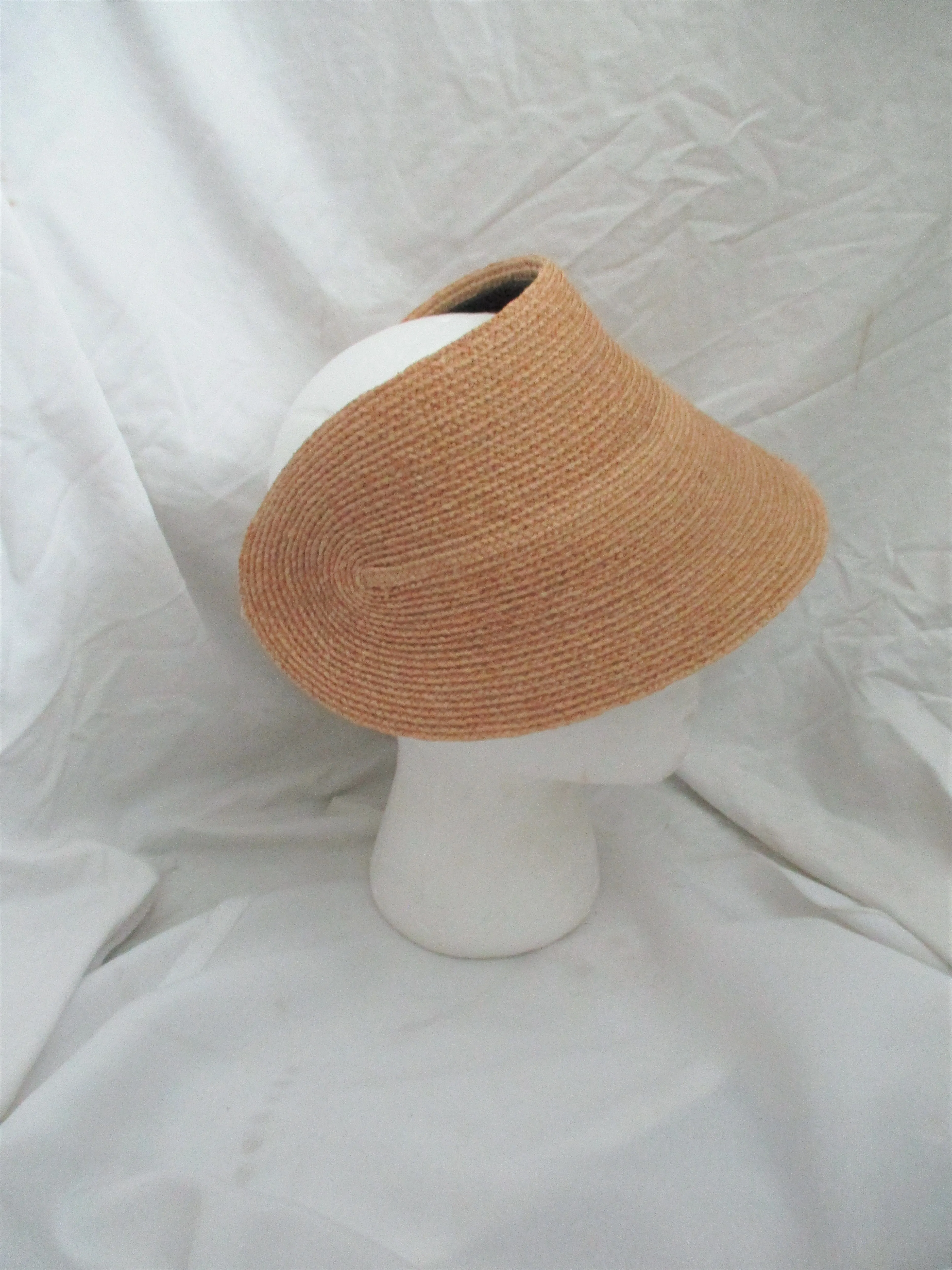 Woven Natural Cotton Sun Hat VISOR Brim Beach Cap Black Beige