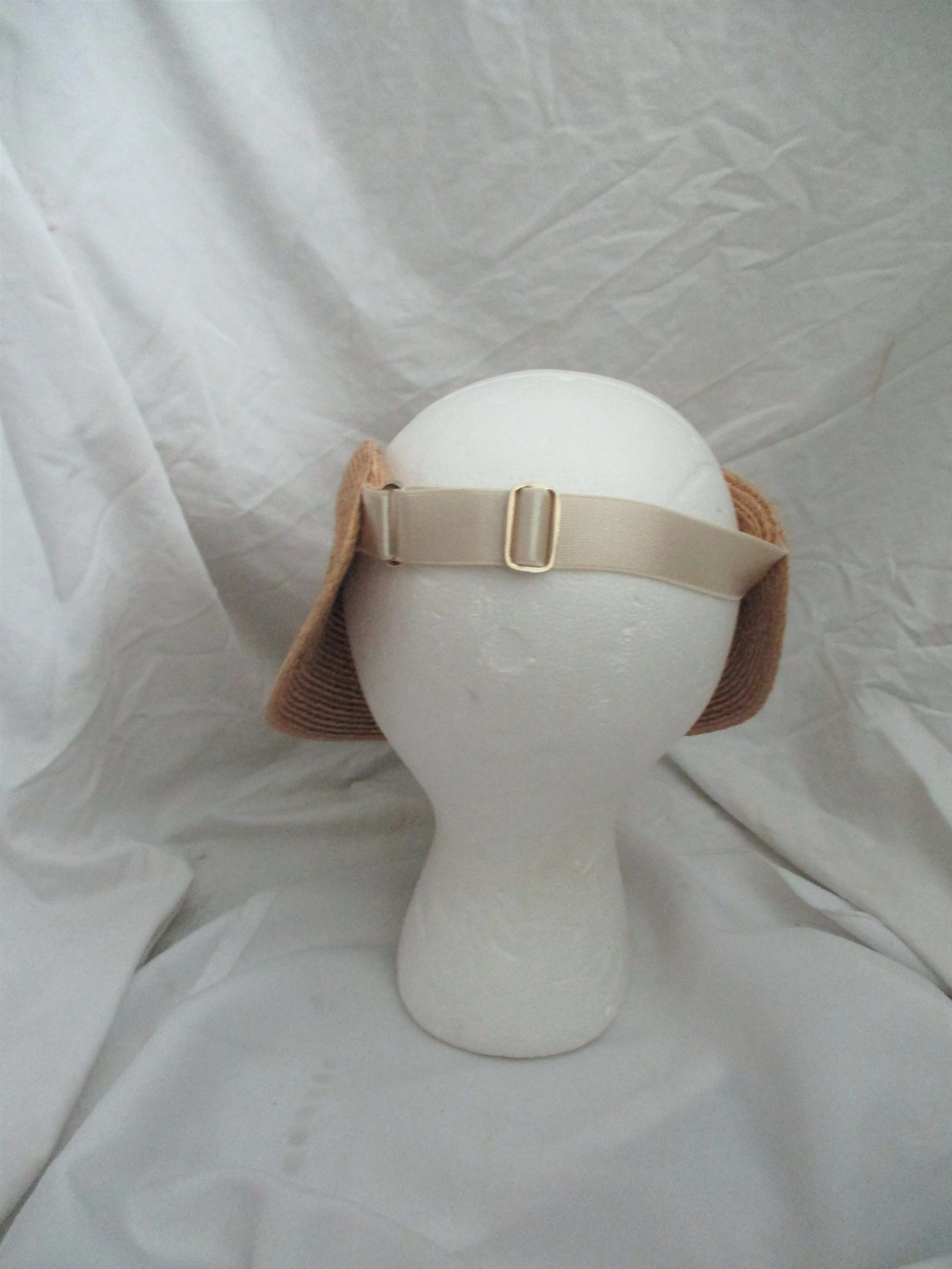 Woven Natural Cotton Sun Hat VISOR Brim Beach Cap Black Beige