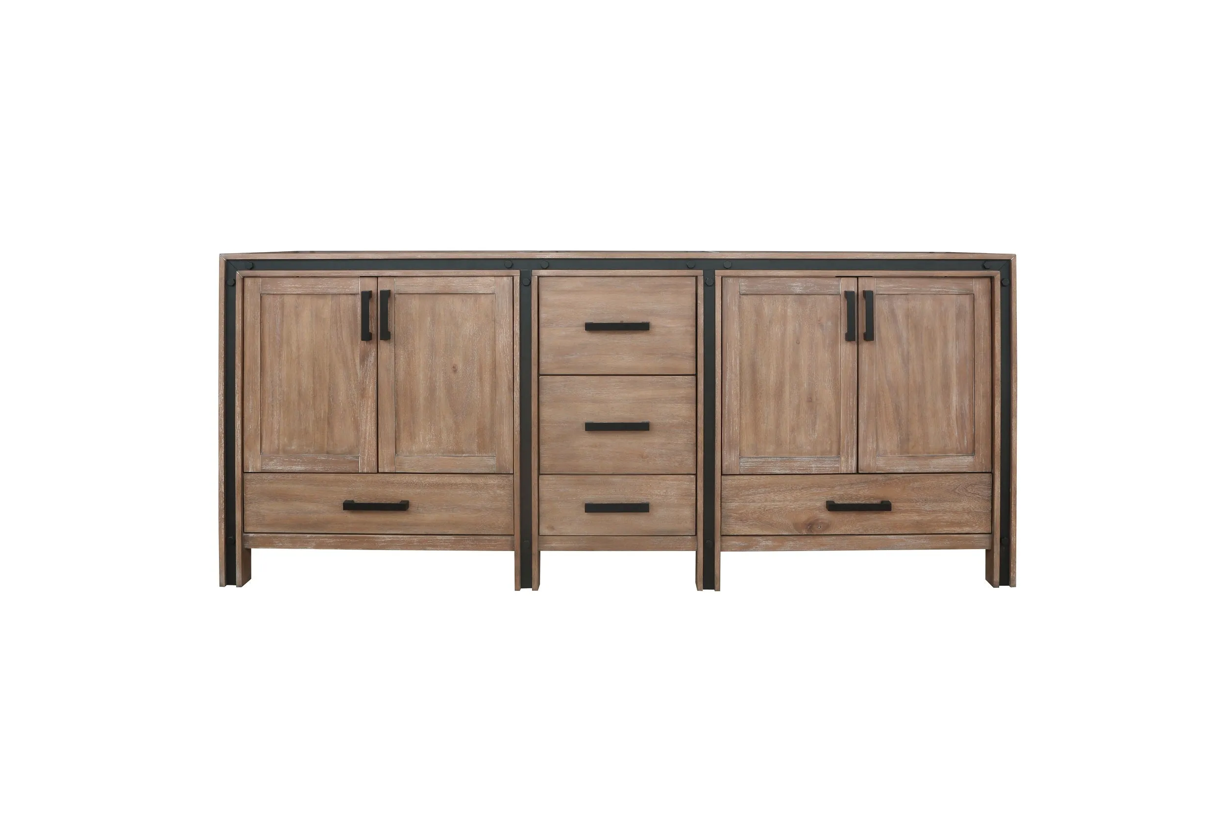 Ziva 80" Rustic Barnwood Vanity Cabinet Only