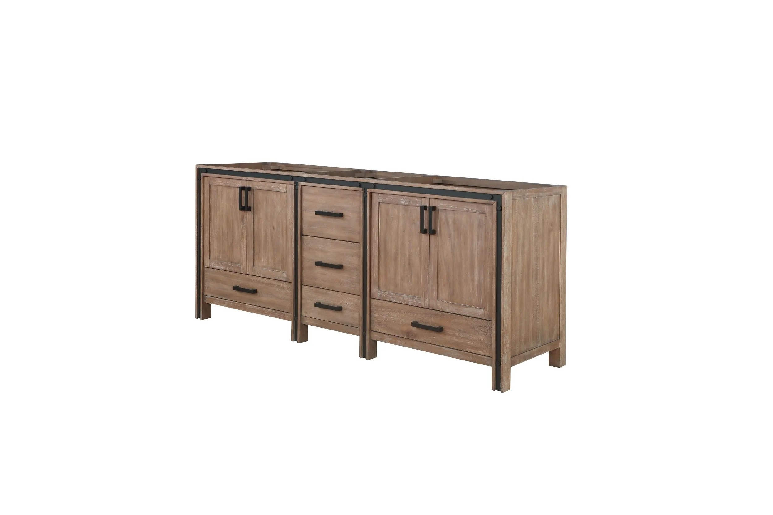 Ziva 80" Rustic Barnwood Vanity Cabinet Only